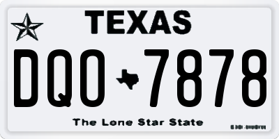 TX license plate DQO7878