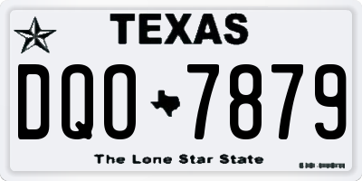 TX license plate DQO7879