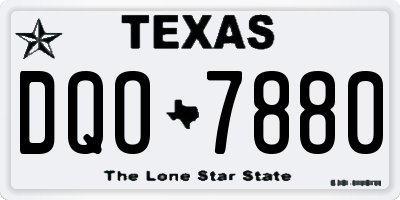 TX license plate DQO7880