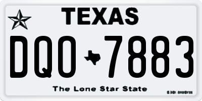 TX license plate DQO7883