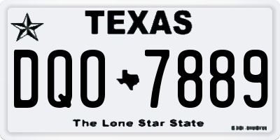 TX license plate DQO7889