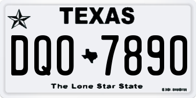 TX license plate DQO7890