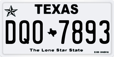 TX license plate DQO7893