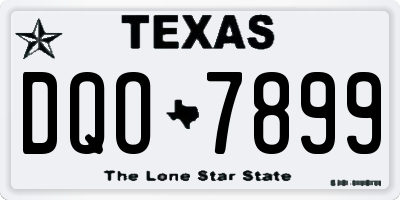 TX license plate DQO7899