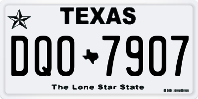 TX license plate DQO7907