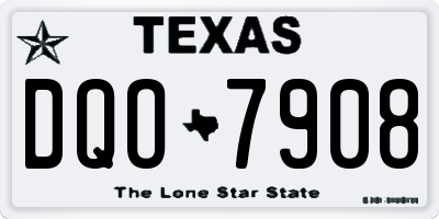 TX license plate DQO7908