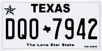 TX license plate DQO7942