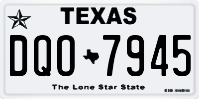 TX license plate DQO7945