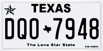 TX license plate DQO7948