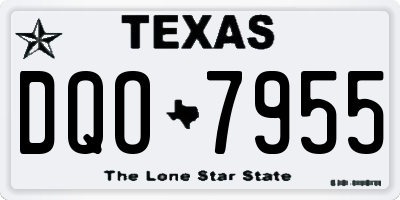 TX license plate DQO7955