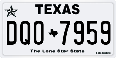 TX license plate DQO7959
