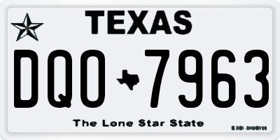 TX license plate DQO7963