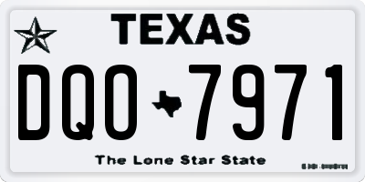 TX license plate DQO7971
