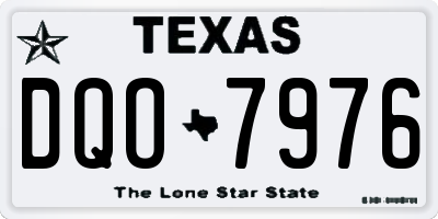 TX license plate DQO7976
