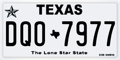 TX license plate DQO7977