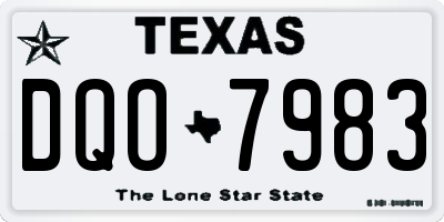 TX license plate DQO7983