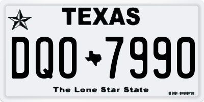 TX license plate DQO7990