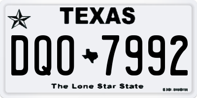 TX license plate DQO7992