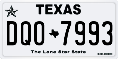 TX license plate DQO7993