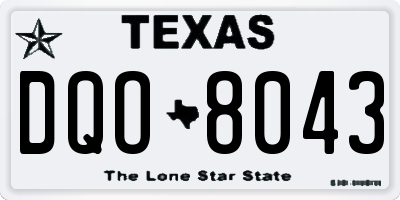 TX license plate DQO8043