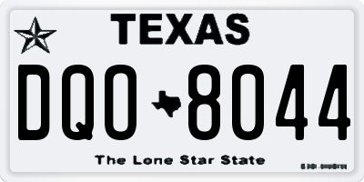 TX license plate DQO8044