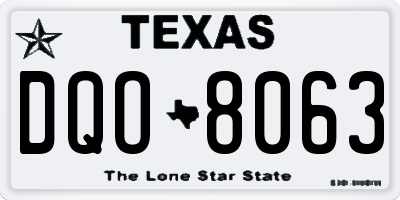 TX license plate DQO8063
