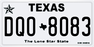 TX license plate DQO8083