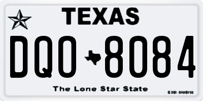TX license plate DQO8084