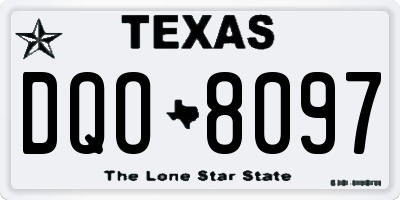 TX license plate DQO8097