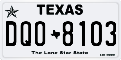 TX license plate DQO8103