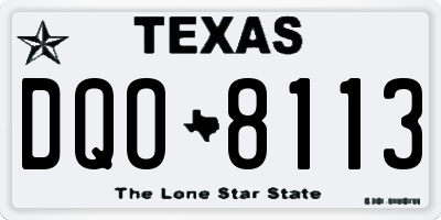 TX license plate DQO8113