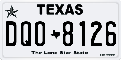 TX license plate DQO8126