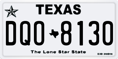 TX license plate DQO8130