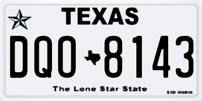 TX license plate DQO8143