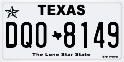 TX license plate DQO8149