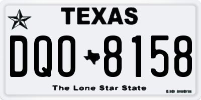 TX license plate DQO8158