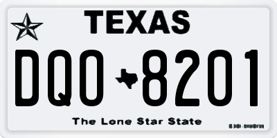 TX license plate DQO8201