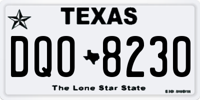 TX license plate DQO8230