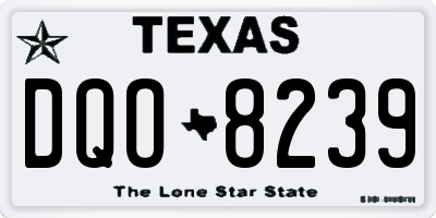 TX license plate DQO8239
