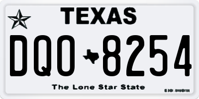 TX license plate DQO8254