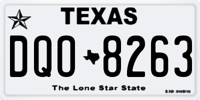 TX license plate DQO8263