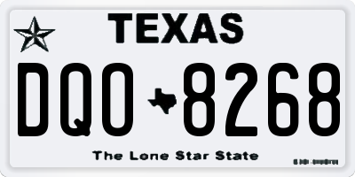 TX license plate DQO8268