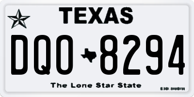 TX license plate DQO8294