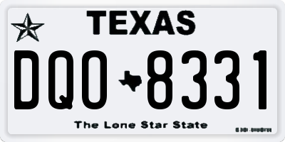 TX license plate DQO8331