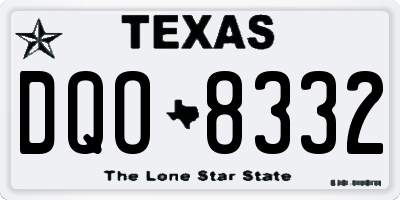 TX license plate DQO8332