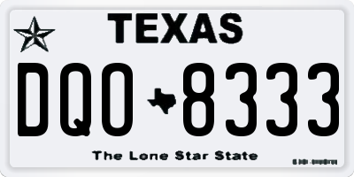 TX license plate DQO8333