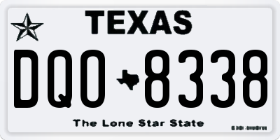 TX license plate DQO8338