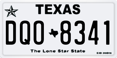 TX license plate DQO8341