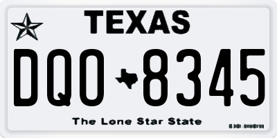 TX license plate DQO8345