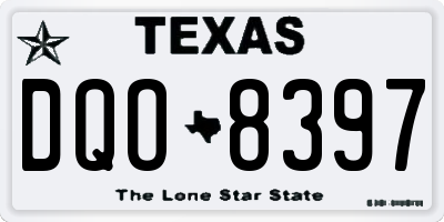 TX license plate DQO8397